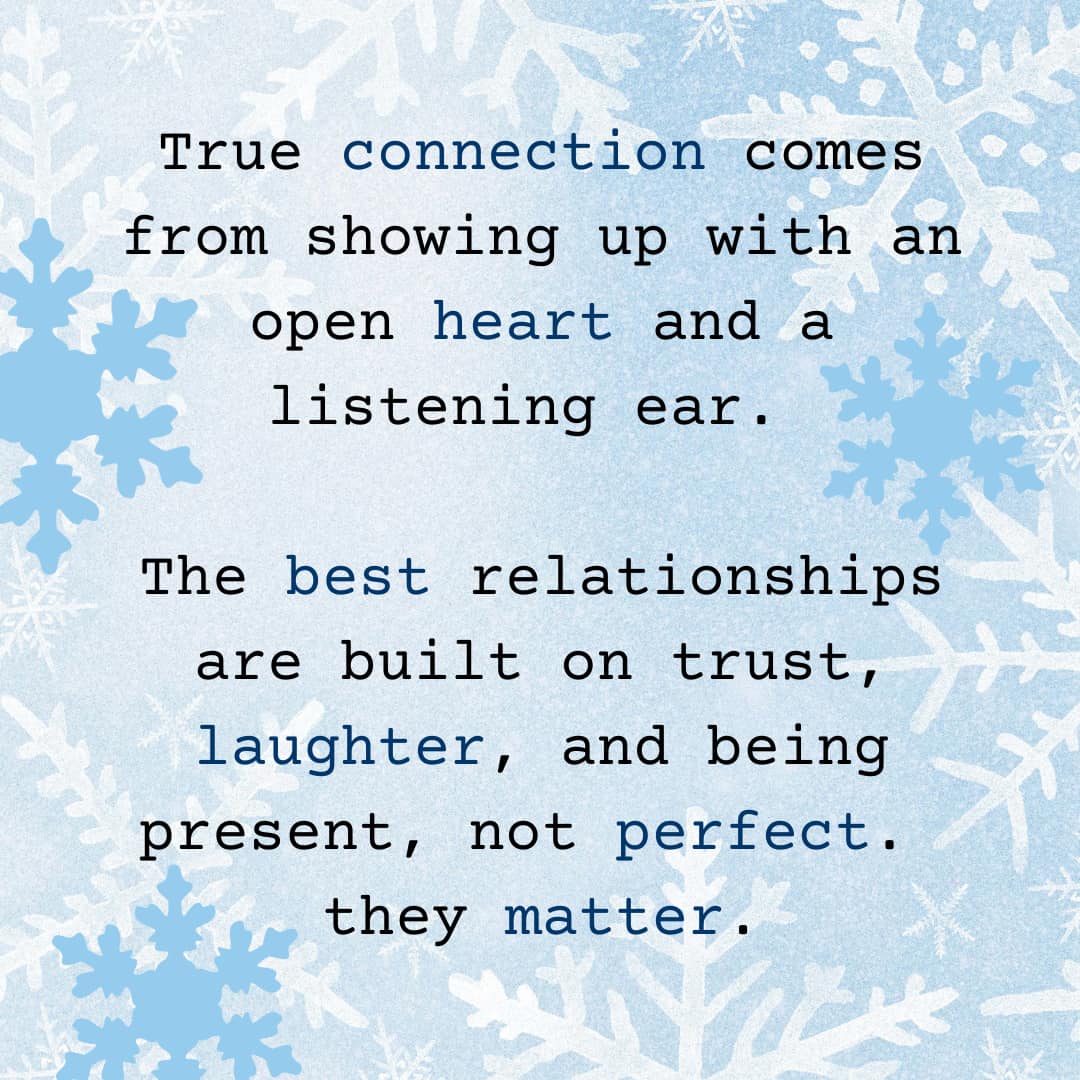 True connection happens when we show up with an open heart and truly listen. The best relationships aren’t about being perfect—they’re built on trust, shared laughter, and simply being present.

Take a moment today to reach out to someone you love. A quick note or call to remind them they matter can mean the world.

Who’s someone in your life that always makes you feel seen and loved? Share in the comments—I’d love to hear about them!

#Relationships #LoveOutLoud